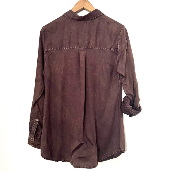 SOFT SURROUNDINGS Long Sleeve Cozy Fall Transitional Button Down Pockets Top - Picture 4 of 6